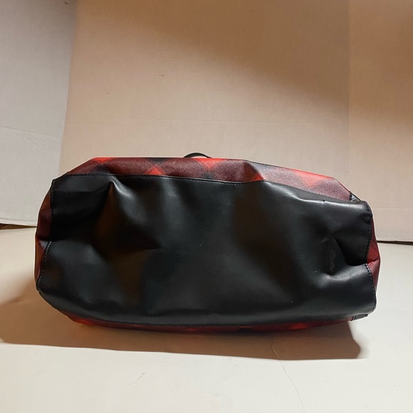 VICTORIA'S SECRET RED & BLACK BUFFALO PLAID LARGE TOTE BAG - Picture 4 of 6